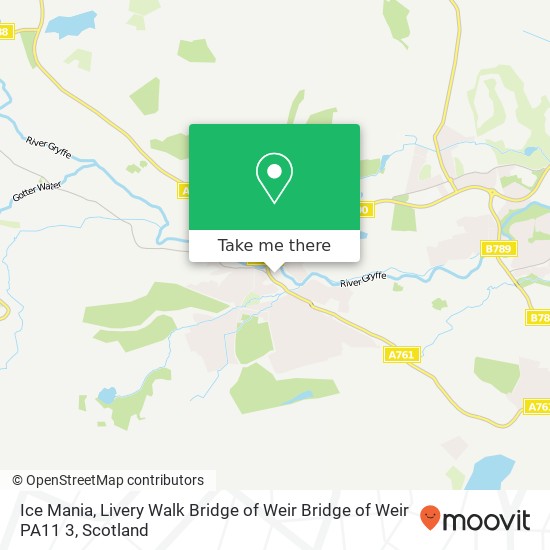 Ice Mania, Livery Walk Bridge of Weir Bridge of Weir PA11 3 map