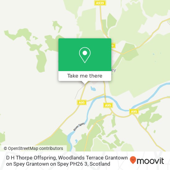 D H Thorpe Offspring, Woodlands Terrace Grantown on Spey Grantown on Spey PH26 3 map