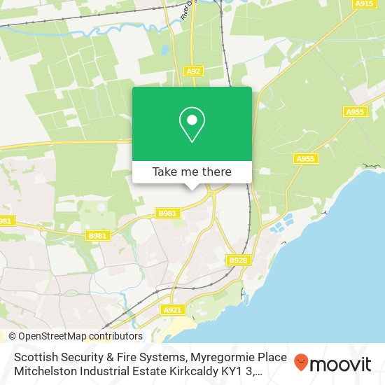 Scottish Security & Fire Systems, Myregormie Place Mitchelston Industrial Estate Kirkcaldy KY1 3 map