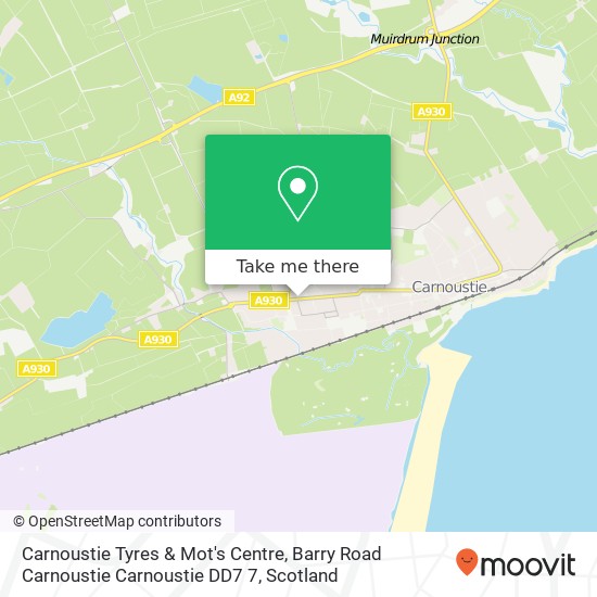 Carnoustie Tyres & Mot's Centre, Barry Road Carnoustie Carnoustie DD7 7 map