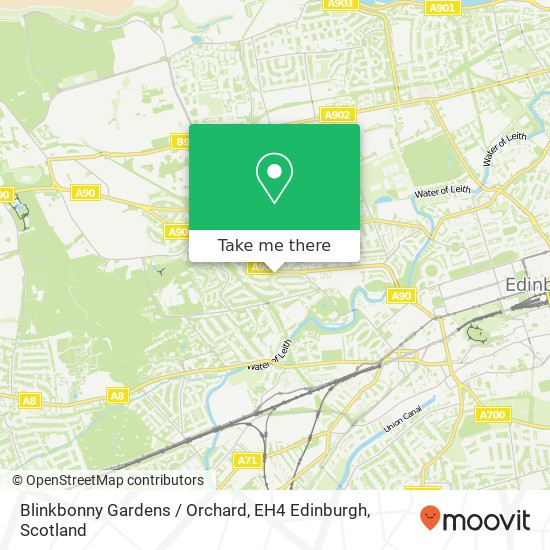 Blinkbonny Gardens / Orchard, EH4 Edinburgh map