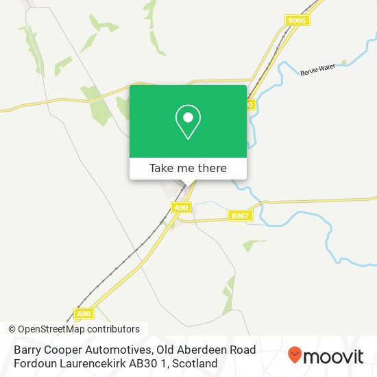 Barry Cooper Automotives, Old Aberdeen Road Fordoun Laurencekirk AB30 1 map