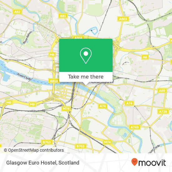 Glasgow Euro Hostel map