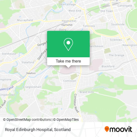 Royal Edinburgh Hospital map