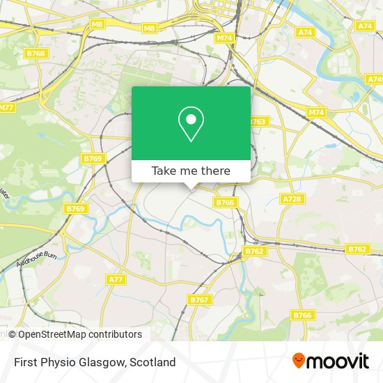 First Physio Glasgow map