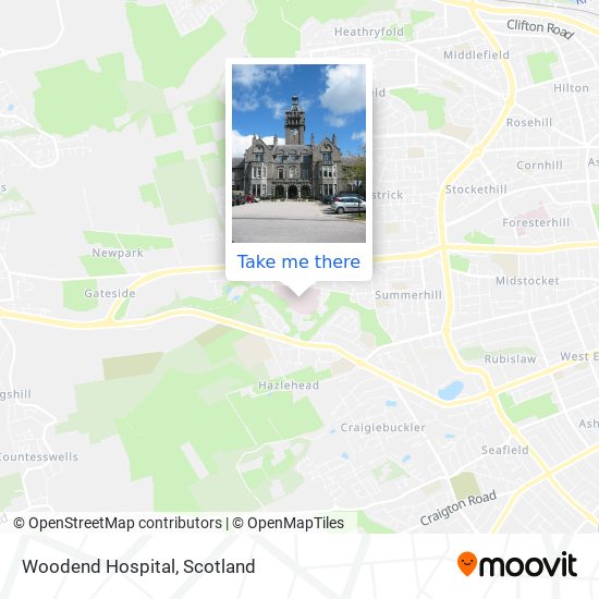 Woodend Hospital map
