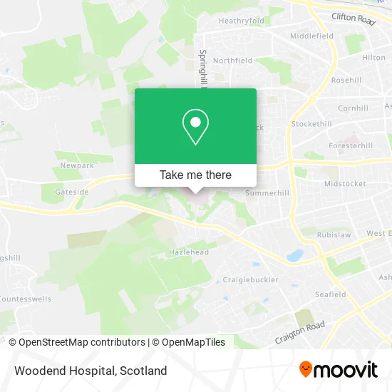 Woodend Hospital map