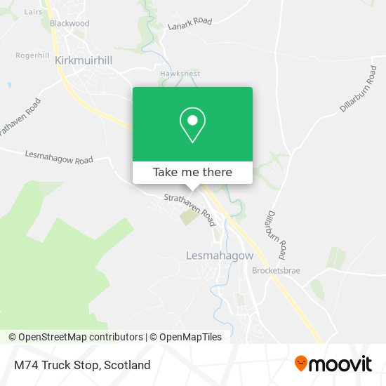 M74 Truck Stop map