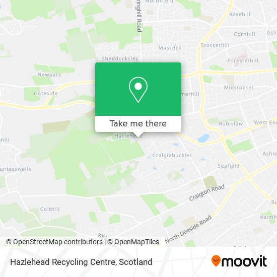 Hazlehead Recycling Centre map