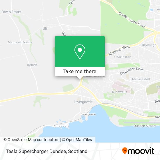 Tesla Supercharger Dundee map
