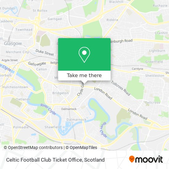 Celtic Football Club Ticket Office map