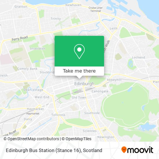Edinburgh Bus Station (Stance 16) map