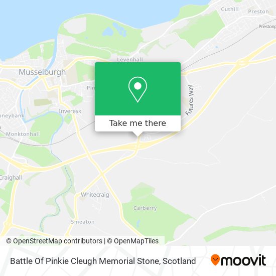 Battle Of Pinkie Cleugh Memorial Stone map