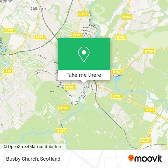 Busby Church map