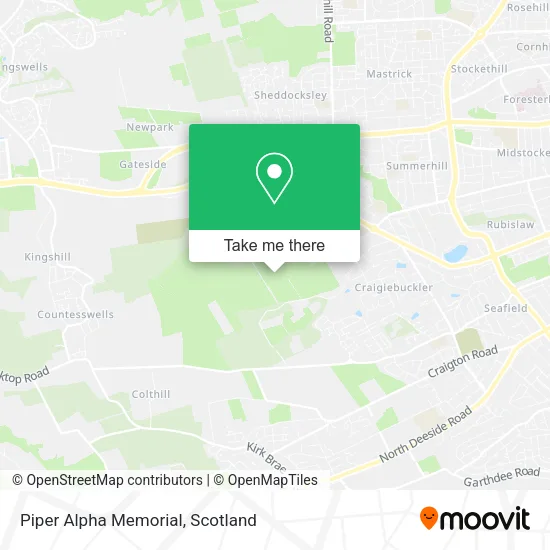 Piper Alpha Memorial map