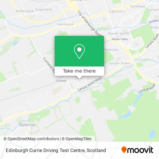 Edinburgh Currie Driving Test Centre map