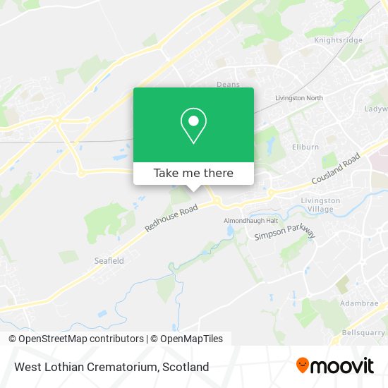 West Lothian Crematorium map