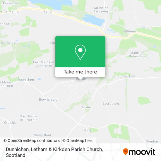 Dunnichen, Letham & Kirkden Parish Church map