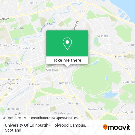 University Of Edinburgh - Holyrood Campus map