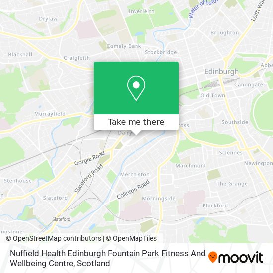 Nuffield Health Edinburgh Fountain Park Fitness And Wellbeing Centre map