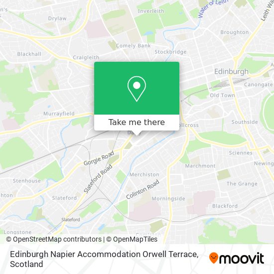 Edinburgh Napier Accommodation Orwell Terrace map