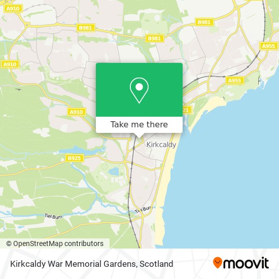Kirkcaldy War Memorial Gardens map
