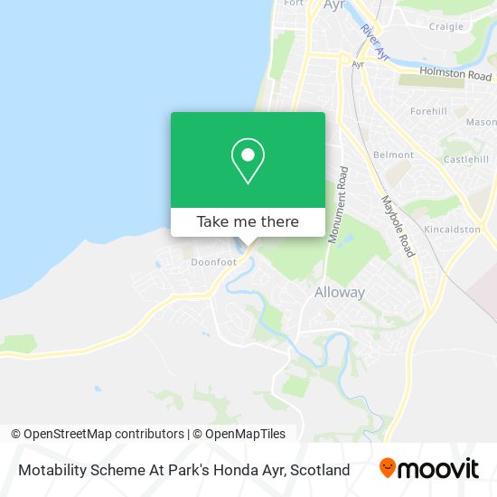 Motability Scheme At Park's Honda Ayr map