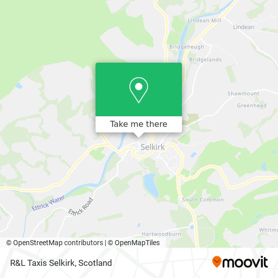 R&L Taxis Selkirk map