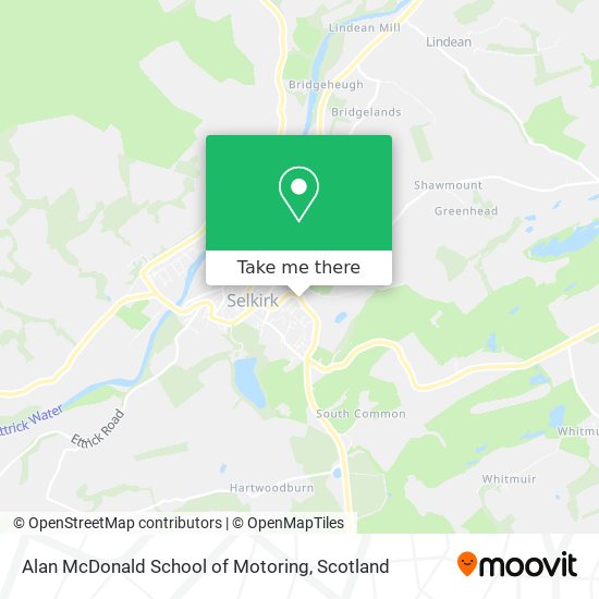 Alan McDonald School of Motoring map