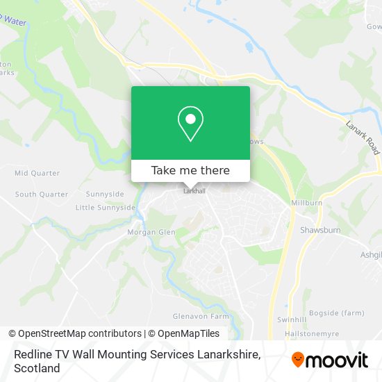 Redline TV Wall Mounting Services Lanarkshire map