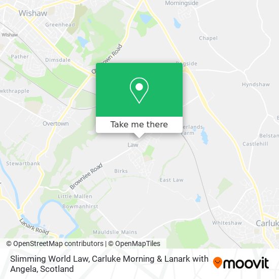 Slimming World Law, Carluke Morning & Lanark with Angela map