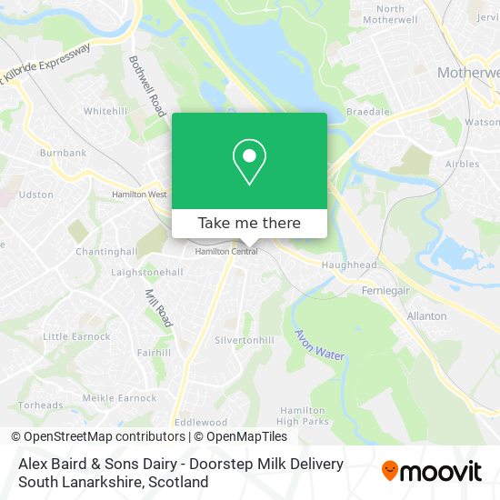 Alex Baird & Sons Dairy - Doorstep Milk Delivery South Lanarkshire map