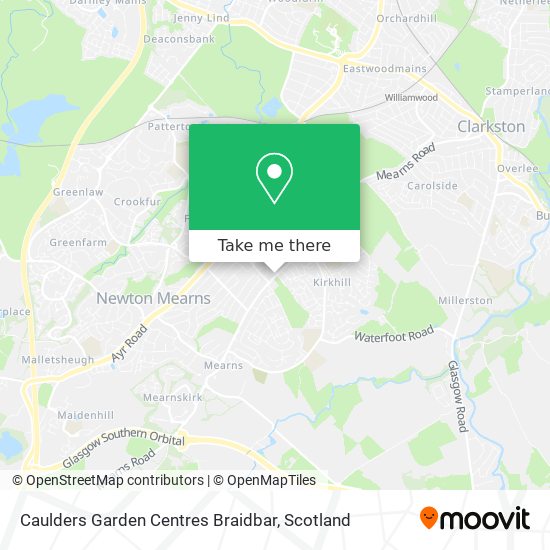 Caulders Garden Centres Braidbar map