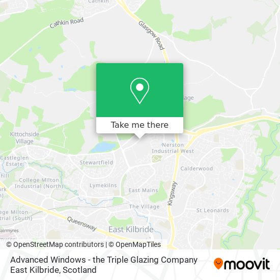 Advanced Windows - the Triple Glazing Company East Kilbride map