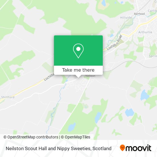 Neilston Scout Hall and Nippy Sweeties map