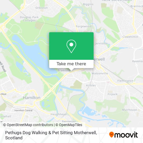 Pethugs Dog Walking & Pet Sitting Motherwell map