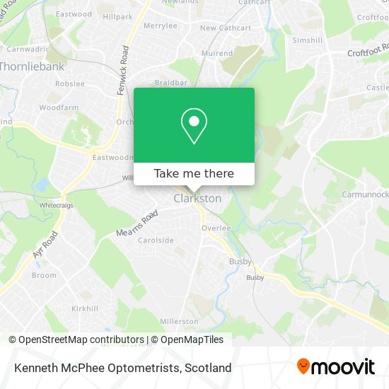 Kenneth McPhee Optometrists map