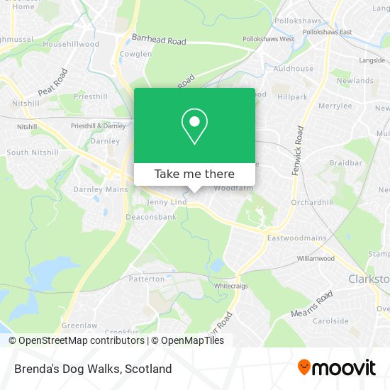 Brenda's Dog Walks map