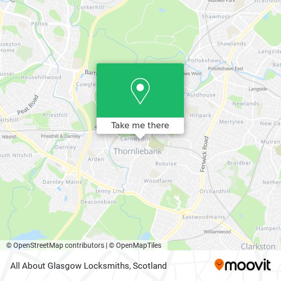 All About Glasgow Locksmiths map
