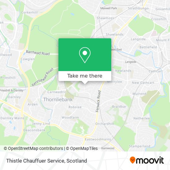 Thistle Chauffuer Service map