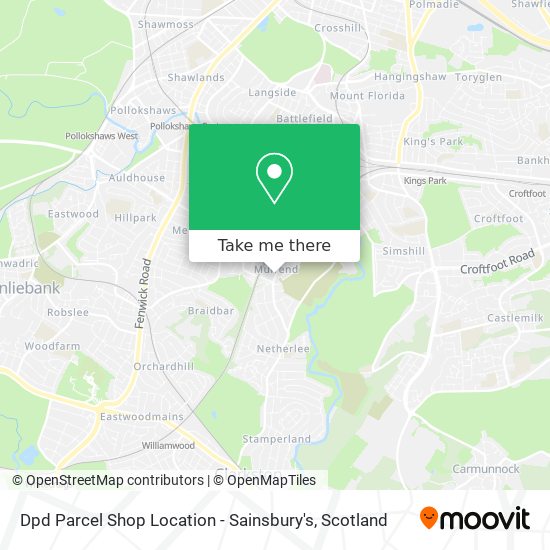 Dpd Parcel Shop Location - Sainsbury's map