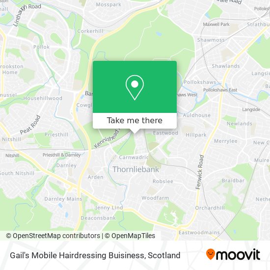 Gail's Mobile Hairdressing Buisiness map