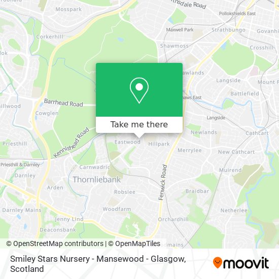 Smiley Stars Nursery - Mansewood - Glasgow map