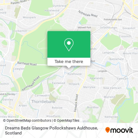 Dreams Beds Glasgow Pollockshaws Auldhouse map