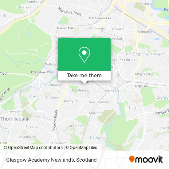 Glasgow Academy Newlands map
