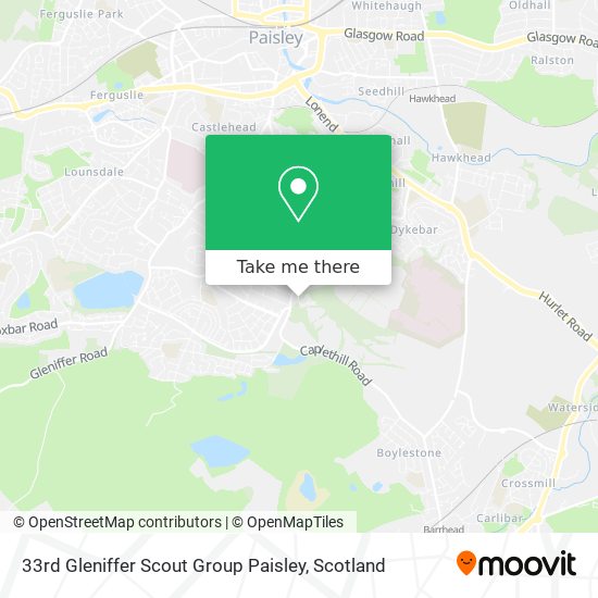 33rd Gleniffer Scout Group Paisley map