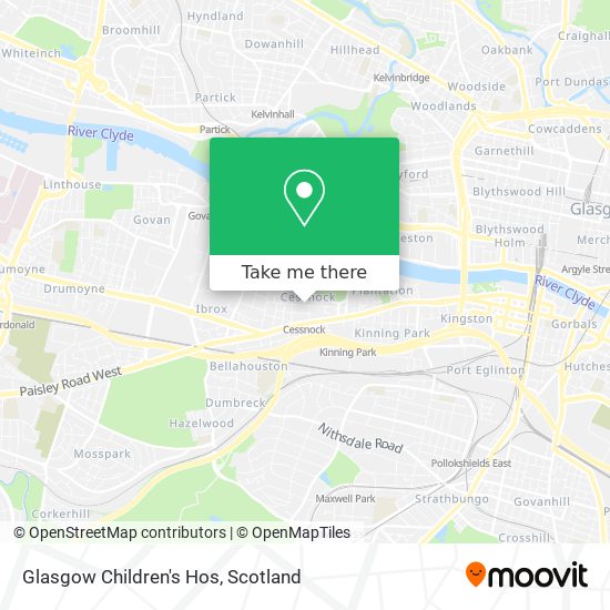 Glasgow Children's Hos map