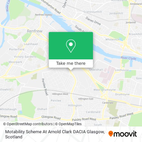 Motability Scheme At Arnold Clark DACIA Glasgow map