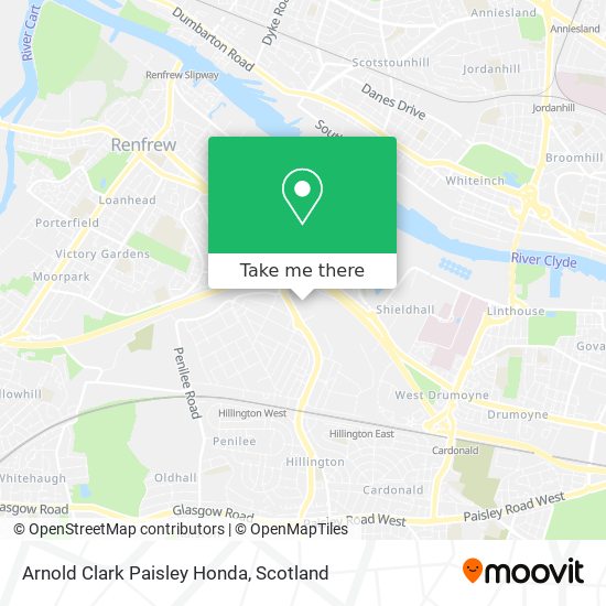 Arnold Clark Paisley Honda map