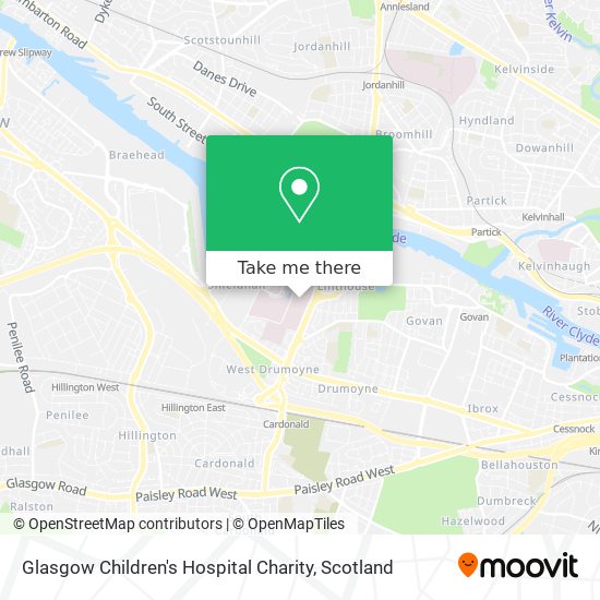 Glasgow Children's Hospital Charity map